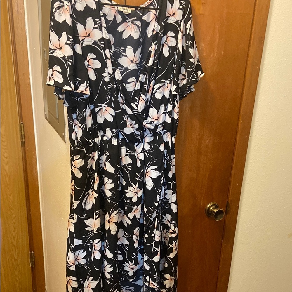 Floral Black Dress